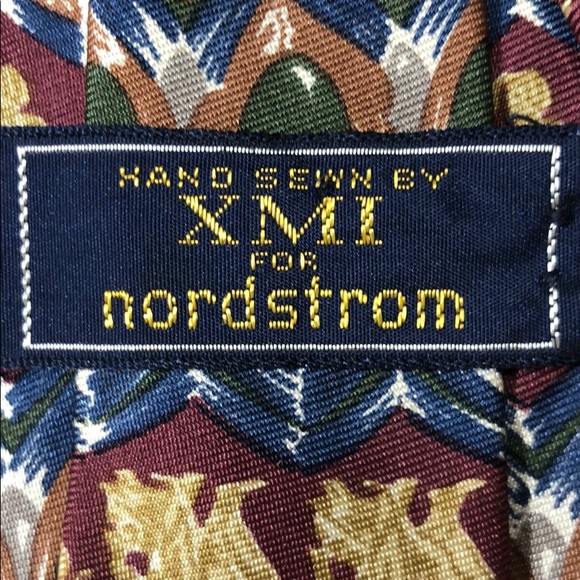 XMI Nordstrom Hand Sewn Italian Silk Tie 57” x 3.75” - Picture 3 of 8